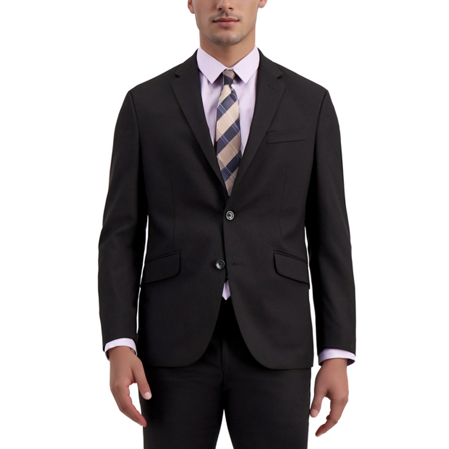 Kenneth Cole Reaction Sport Coat Mens 48r Black Business Casual Quiet Luxury